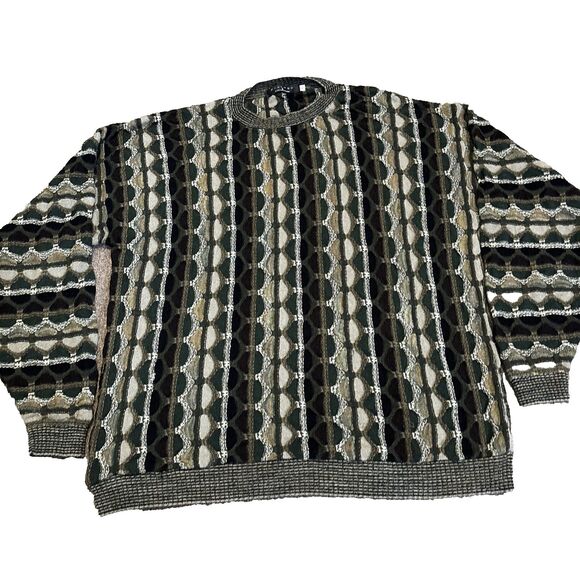 Vintage Protege 3D Knit Sweater Cosby Coogi Style Textured Size 2XLT - Picture 1 of 8